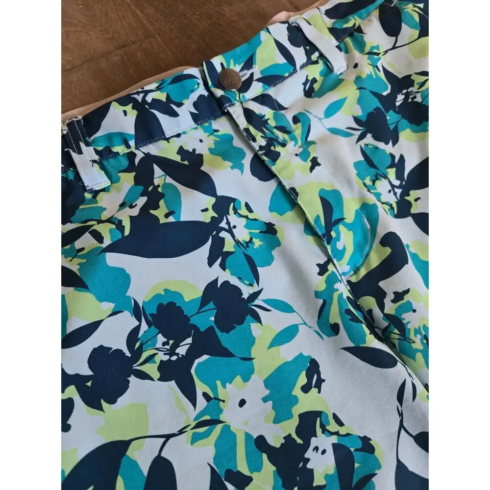 Adidas Ultimate365 Floral Golf Shorts Men's 34 Blue Performance Stretch Teal